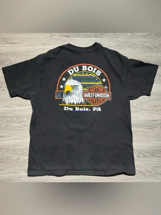 1992 Harley Davidson R.K. Stratman Inc double-sided eagle graphic made in USA T - Picture 2 of 12